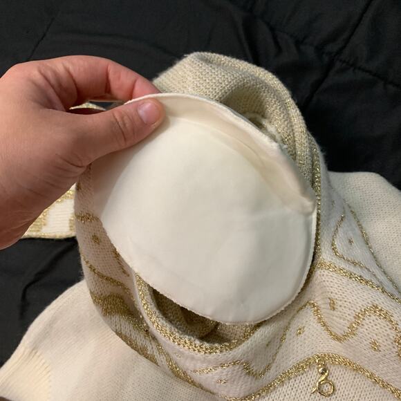 Dona Marie Vintage Cream stitch Sweater Womens small grandma victorian old money - Picture 7 of 8